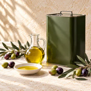 Rustic olive oil still life